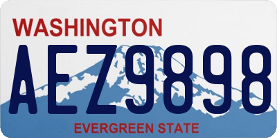 WA license plate AEZ9898