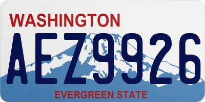 WA license plate AEZ9926