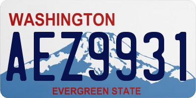 WA license plate AEZ9931