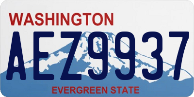 WA license plate AEZ9937