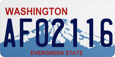 WA license plate AF02116