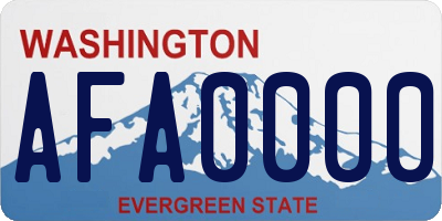 WA license plate AFA0000