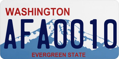 WA license plate AFA0010