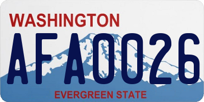WA license plate AFA0026