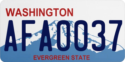 WA license plate AFA0037