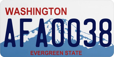 WA license plate AFA0038