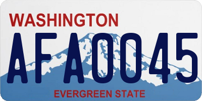 WA license plate AFA0045