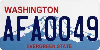 WA license plate AFA0049