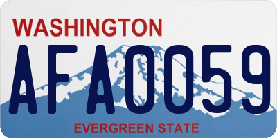 WA license plate AFA0059