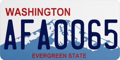 WA license plate AFA0065