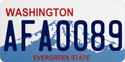 WA license plate AFA0089