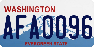 WA license plate AFA0096