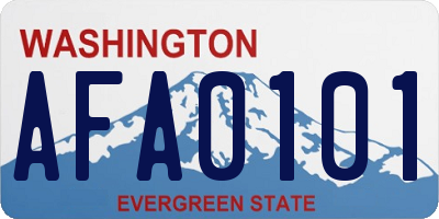 WA license plate AFA0101