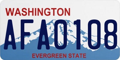 WA license plate AFA0108