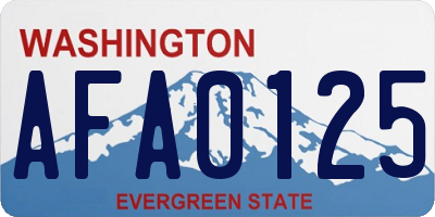 WA license plate AFA0125
