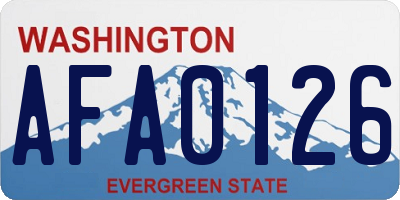 WA license plate AFA0126