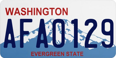 WA license plate AFA0129