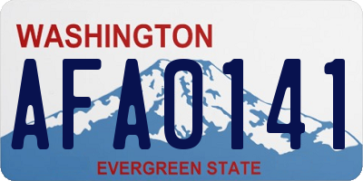 WA license plate AFA0141