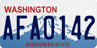 WA license plate AFA0142