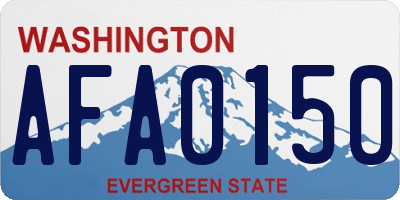 WA license plate AFA0150