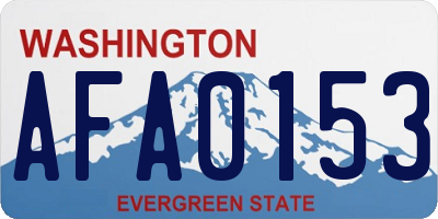 WA license plate AFA0153