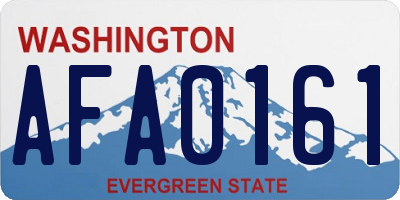 WA license plate AFA0161