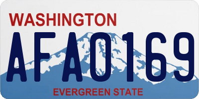 WA license plate AFA0169