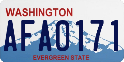 WA license plate AFA0171