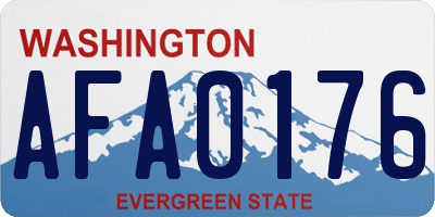 WA license plate AFA0176