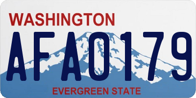 WA license plate AFA0179