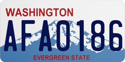 WA license plate AFA0186