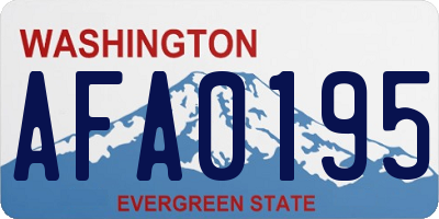 WA license plate AFA0195
