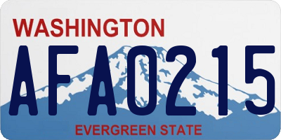 WA license plate AFA0215