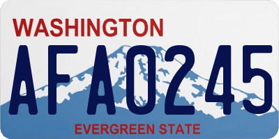 WA license plate AFA0245