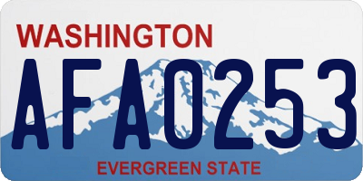 WA license plate AFA0253