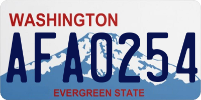 WA license plate AFA0254