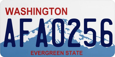 WA license plate AFA0256