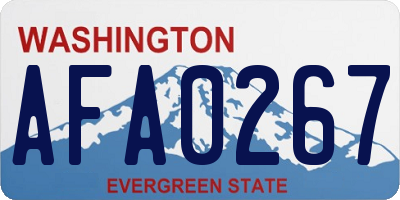 WA license plate AFA0267
