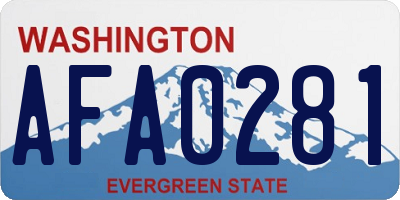 WA license plate AFA0281
