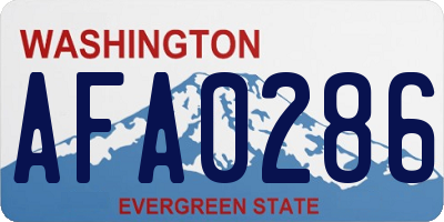 WA license plate AFA0286