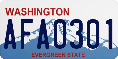 WA license plate AFA0301
