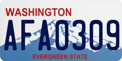 WA license plate AFA0309