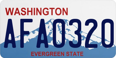 WA license plate AFA0320