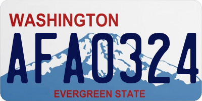 WA license plate AFA0324