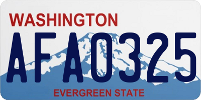 WA license plate AFA0325