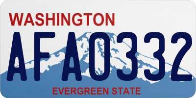 WA license plate AFA0332