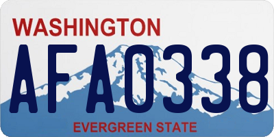 WA license plate AFA0338