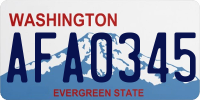 WA license plate AFA0345