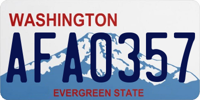 WA license plate AFA0357