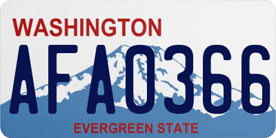 WA license plate AFA0366